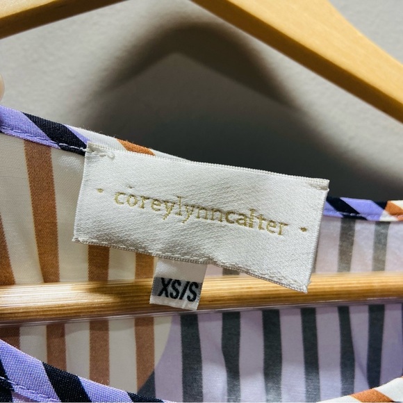 Corey Lynn Calter Oversized Polka Dot Striped Mini Dress - Picture 3 of 8